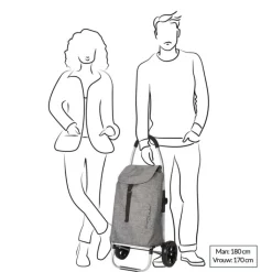Boodschappen Trolleys|Reistrolleys>Playmarket Go Two Compact Boodschappentrolley jeans