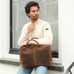 Herentassen|17.3 Inch Laptoptassen>Plevier Adler Laptoptas 17.3" bruin