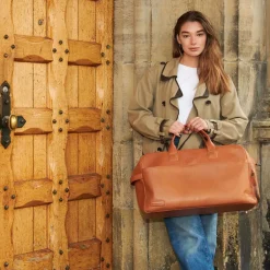 Handbagage Reistassen|Heren Reistassen>Plevier Breccia Weekender cognac