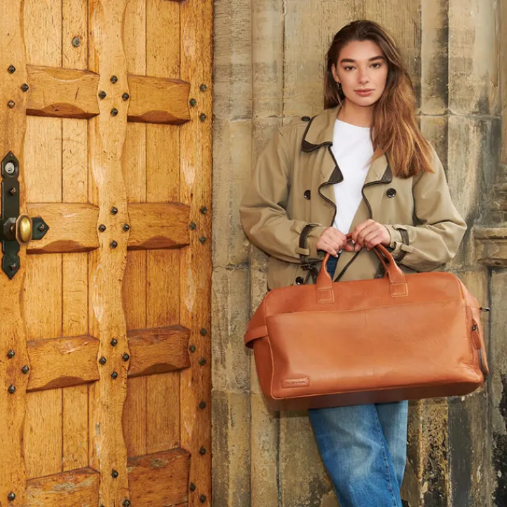 Handbagage Reistassen|Heren Reistassen>Plevier Breccia Weekender cognac