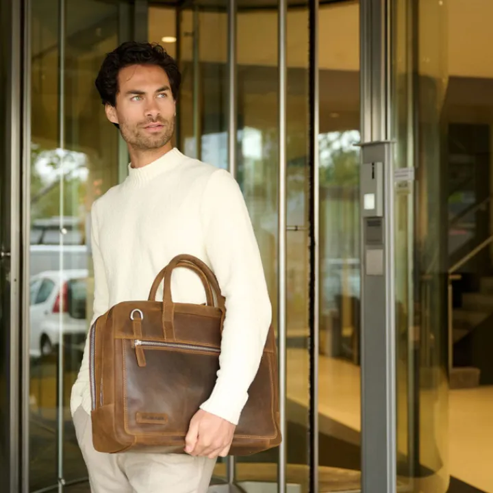 Herentassen|15.6 Inch Laptoptassen>Plevier Coventry Laptopbag 15.6" brown