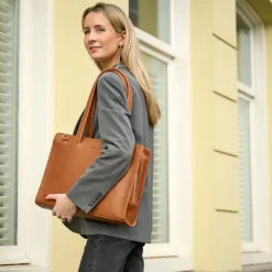 Herentassen|15.6 Inch Laptoptassen>Plevier Pharos 15.6" cognac