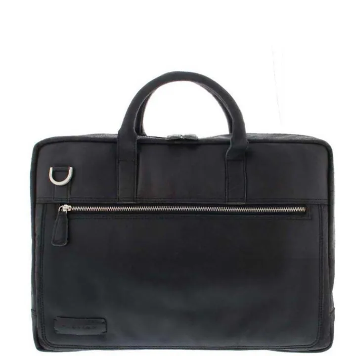 Herentassen|15.6 Inch Laptoptassen>Plevier Vintage London Laptoptas 2 vaks 15.6" black