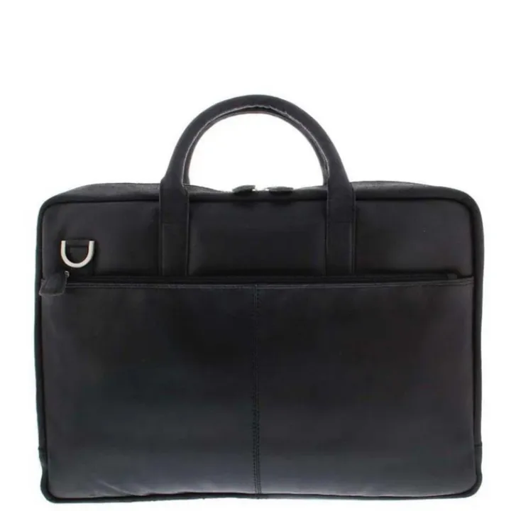 Herentassen|15.6 Inch Laptoptassen>Plevier Vintage London Laptoptas 2 vaks 15.6" black