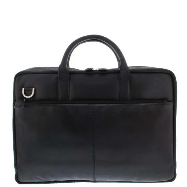 Herentassen|15.6 Inch Laptoptassen>Plevier Vintage London Laptoptas 2 vaks 15.6" black