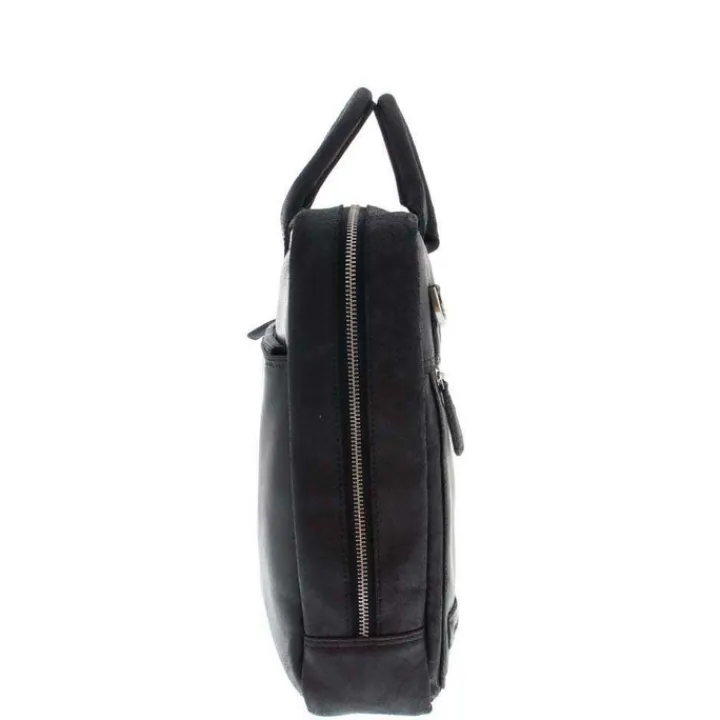 Herentassen|15.6 Inch Laptoptassen>Plevier Vintage London Laptoptas 2 vaks 15.6" black