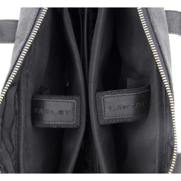 Herentassen|15.6 Inch Laptoptassen>Plevier Vintage London Laptoptas 2 vaks 15.6" black