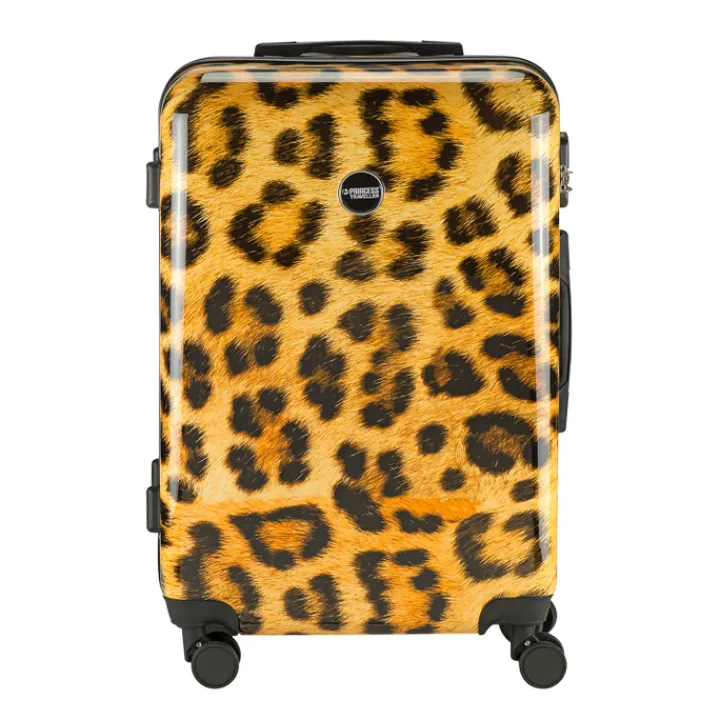 Harde Koffers|Reiskoffers>Princess Traveller Animal Print Medium Trolley leopard II