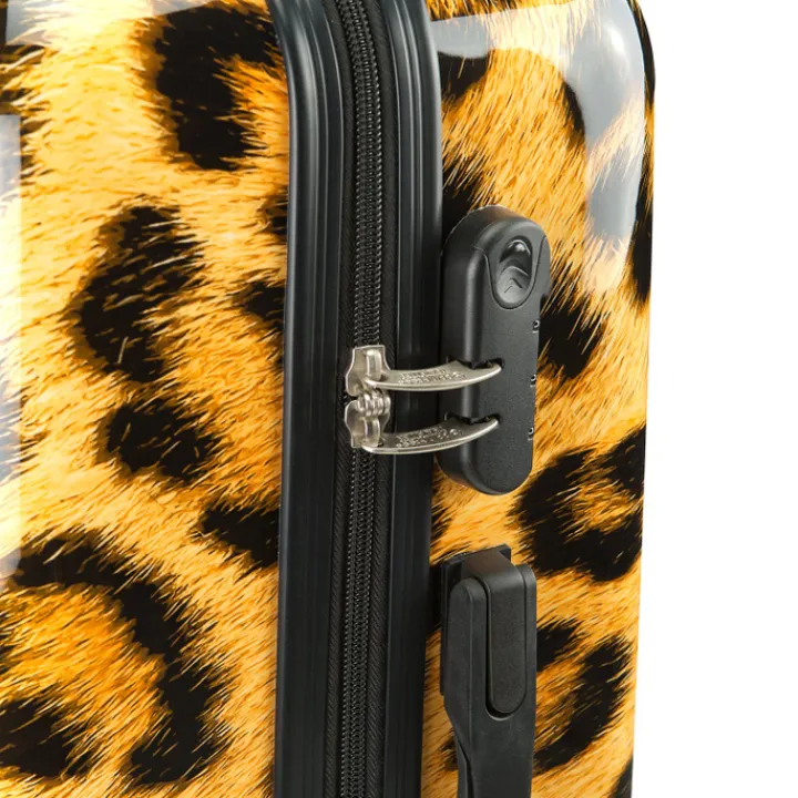 Harde Koffers|Reiskoffers>Princess Traveller Animal Print Medium Trolley leopard II