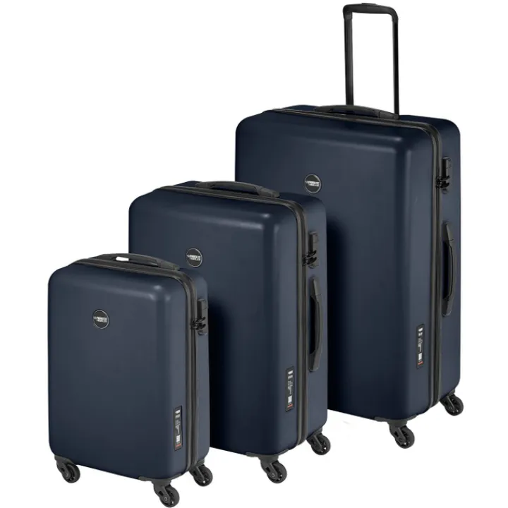 Harde Koffers|Reiskoffers>Princess Traveller PT-01 Large Trolley platinum navy