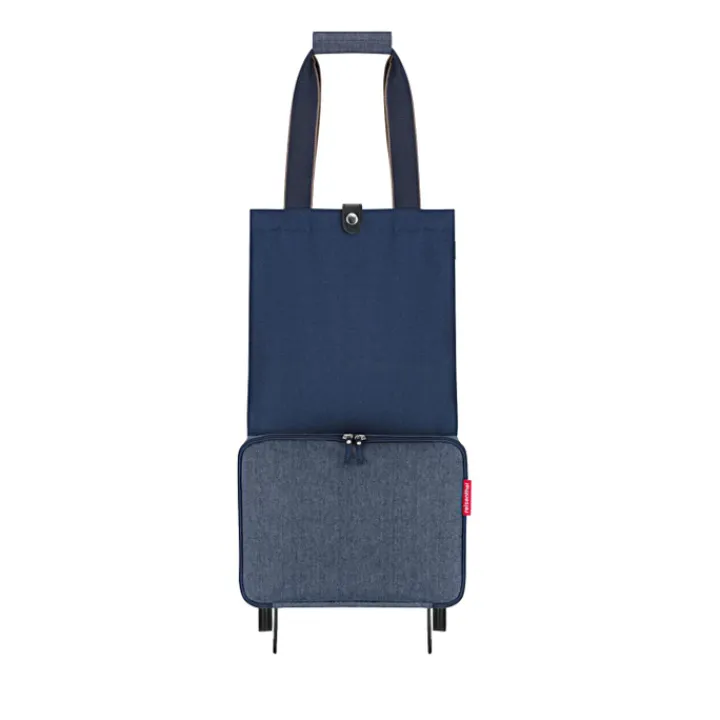 Boodschappen Trolleys|Reistrolleys>Reisenthel Shopping Foldable Trolley herringbone dark blue