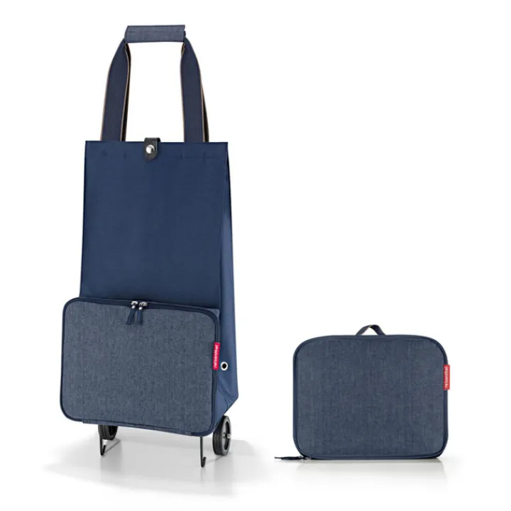 Boodschappen Trolleys|Reistrolleys>Reisenthel Shopping Foldable Trolley herringbone dark blue