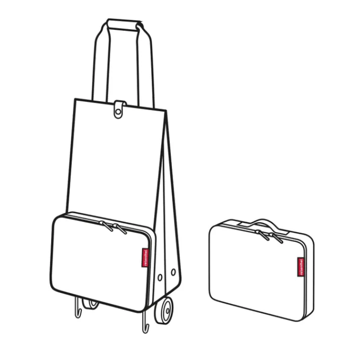 Boodschappen Trolleys|Reistrolleys>Reisenthel Shopping Foldable Trolley herringbone dark blue