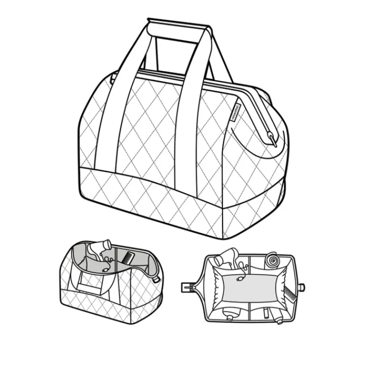 Kleine Reistassen|Handbagage Reistassen>Reisenthel Travelling Allrounder M rhombus midnight gold