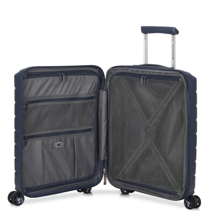Transavia Trolleys|Ryanair Trolleys>Roncato B-Flying Cabin Trolley 55 with Front Pocket blu notte