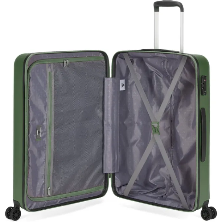 Reiskoffers|Harde Koffers>Roncato Ibiza Medium Trolley 65 verde militare