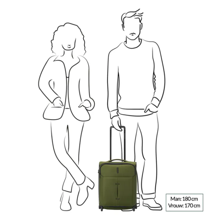 Transavia Trolleys|Handbagage Trolleys>Roncato Ironik 2.0 Underseater Trolley 45 verde militare