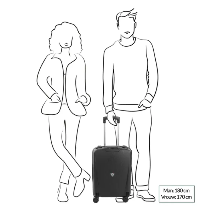 Transavia Trolleys|Ryanair Trolleys>Roncato Light 4 Wiel Cabin Trolley 55 nero