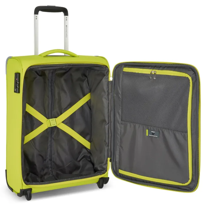 Transavia Trolleys|Ryanair Trolleys>Roncato Lite Soft 2 Wheel Cabin Trolley cyber lime