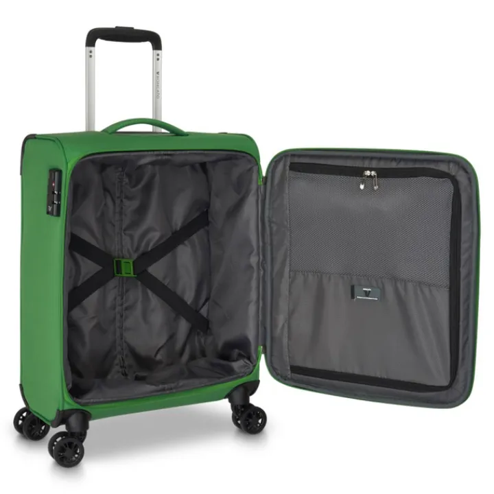 Transavia Trolleys|Ryanair Trolleys>Roncato Lite Soft 4 Wheel Cabin Trolley brilliant green
