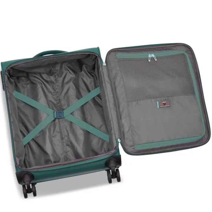 Transavia Trolleys|Ryanair Trolleys>Roncato Lite Soft 4 Wheel Cabin Trolley verde bottiglia