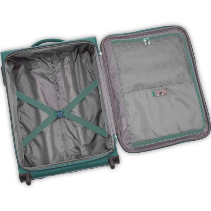 Transavia Trolleys|Ryanair Trolleys>Roncato Lite Soft 2 Wheel Cabin Trolley verde bottiglia