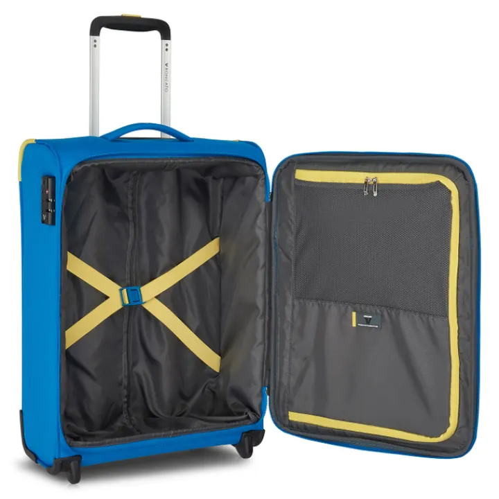 Transavia Trolleys|Ryanair Trolleys>Roncato Lite Soft 2 Wheel Cabin Trolley cobalt blue