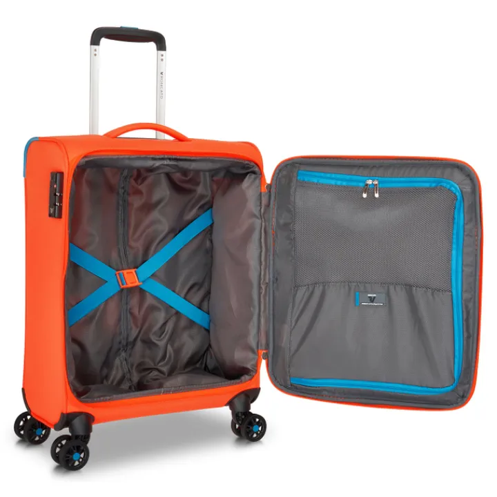 Transavia Trolleys|Ryanair Trolleys>Roncato Lite Soft 4 Wheel Cabin Trolley brilliant orange