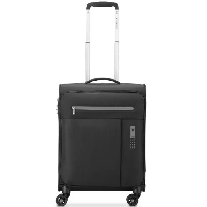 Transavia Trolleys|Ryanair Trolleys>Roncato Lite Soft 4 Wheel Cabin Trolley nero fumo