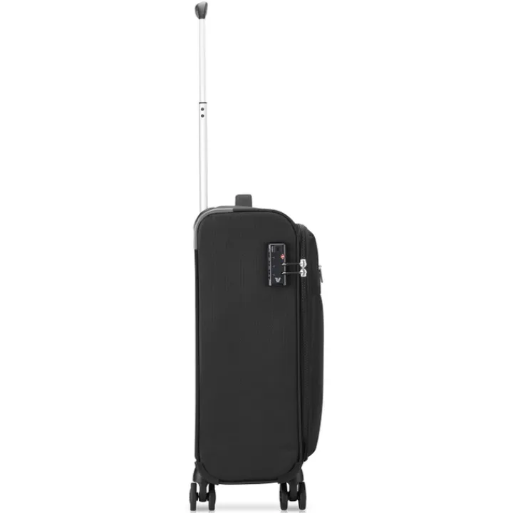 Transavia Trolleys|Ryanair Trolleys>Roncato Lite Soft 4 Wheel Cabin Trolley nero fumo