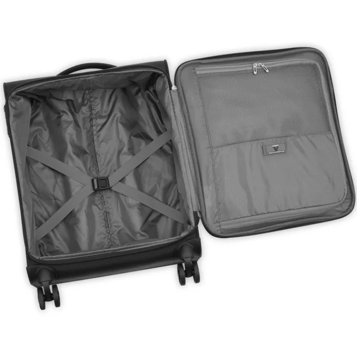 Transavia Trolleys|Ryanair Trolleys>Roncato Lite Soft 4 Wheel Cabin Trolley nero fumo