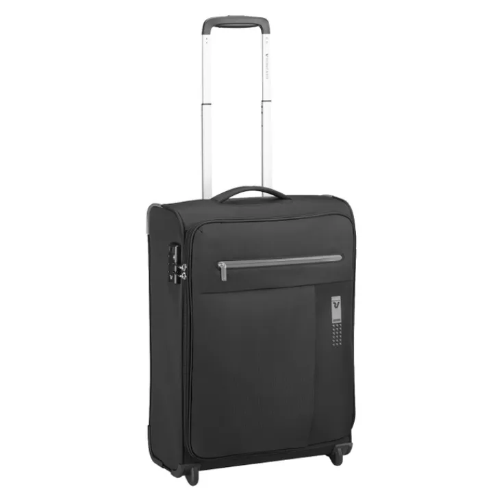 Transavia Trolleys|Ryanair Trolleys>Roncato Lite Soft 2 Wheel Cabin Trolley nero fumo