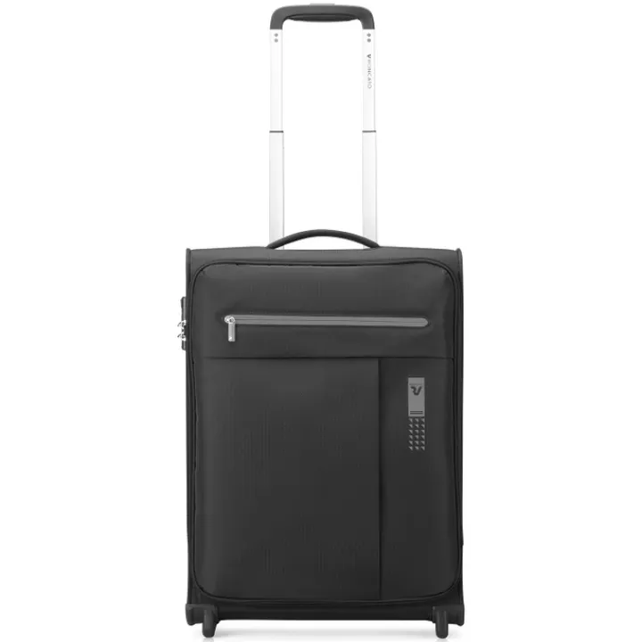 Transavia Trolleys|Ryanair Trolleys>Roncato Lite Soft 2 Wheel Cabin Trolley nero fumo
