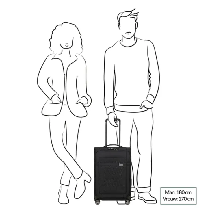 Klm Trolleys|Handbagage Trolleys>Samsonite Airea Spinner 55 Exp Lenght 35 cm dark blue