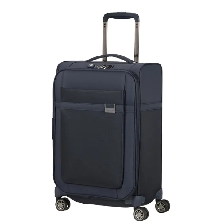 Klm Trolleys|Handbagage Trolleys>Samsonite Airea Spinner 55 Exp Lenght 35 cm dark blue