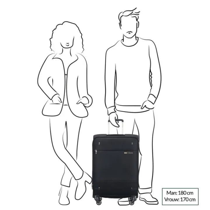 Reistrolleys|Reiskoffers>Samsonite Base Boost Spinner 66 Expandable black