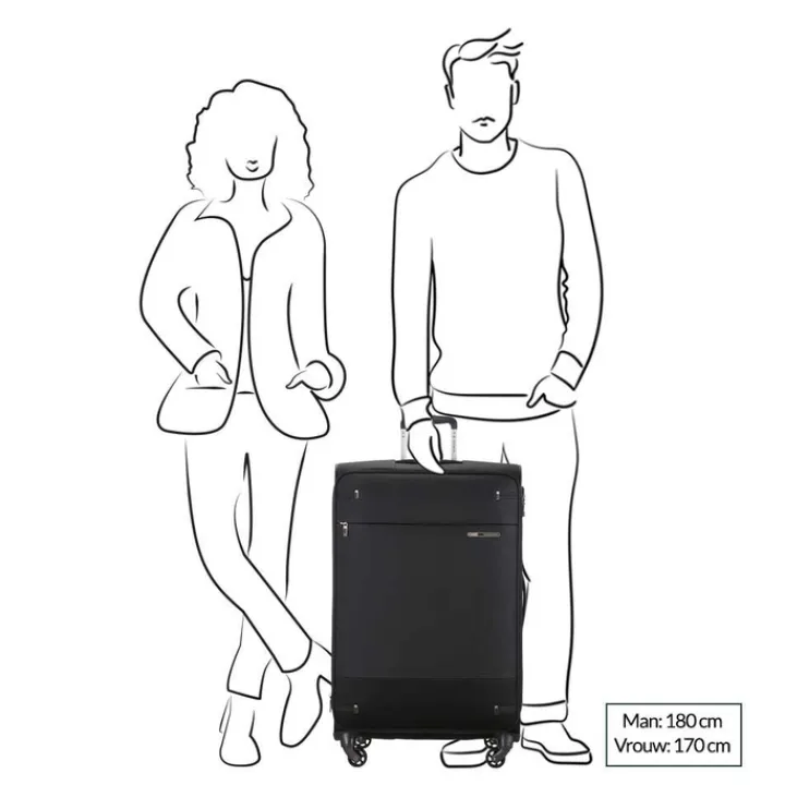Reistrolleys|Reiskoffers>Samsonite Base Boost Spinner 78 Expandable black