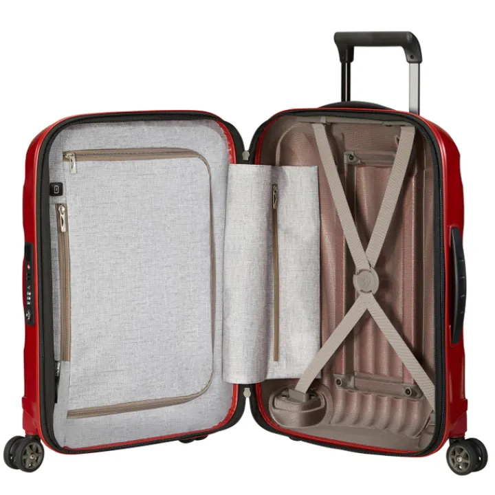 Transavia Trolleys|Ryanair Trolleys>Samsonite C-Lite Spinner 55 Exp chili red