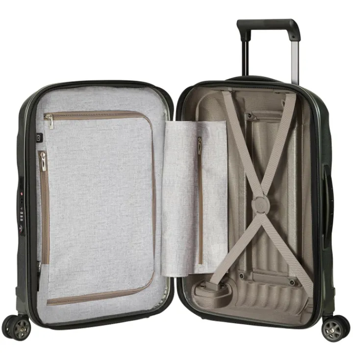 Transavia Trolleys|Ryanair Trolleys>Samsonite C-Lite Spinner 55 Exp metallic green