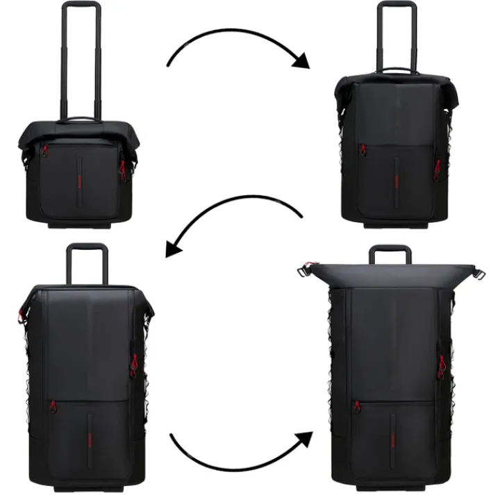 Grote Reistassen|Heren Reistassen>Samsonite Ecodiver Foldable Duffle/Wheels 4-IN-1 black
