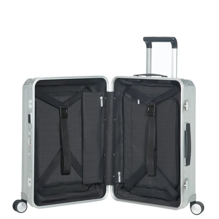 Transavia Trolleys|Handbagage Trolleys>Samsonite Lite-Box Alu Spinner 55 aluminium