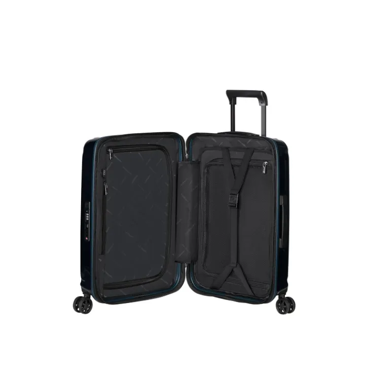 Transavia Trolleys|Ryanair Trolleys>Samsonite Nuon Spinner 55 Exp metallic dark blue