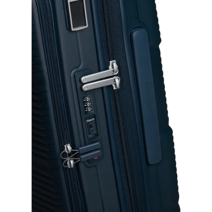 Transavia Trolleys|Handbagage Trolleys>Samsonite Paralux HS Spinner 55 Expandable midnight blue