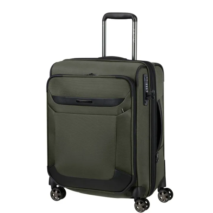 Transavia Trolleys|Handbagage Trolleys>Samsonite Pro-DLX 6 Spinner 55 EXP green