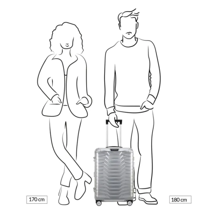 Transavia Trolleys|Handbagage Trolleys>Samsonite Proxis Alu Spinner 55 aluminium