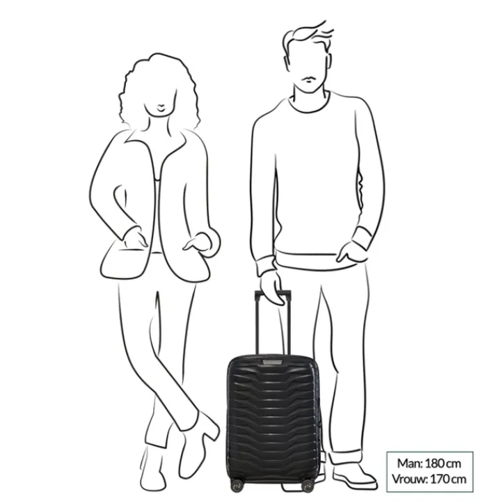 Transavia Trolleys|Ryanair Trolleys>Samsonite Proxis Spinner 55 Expandable petrol blue