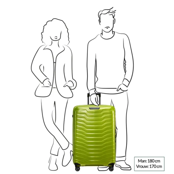 Reistrolleys|Reiskoffers>Samsonite Proxis Spinner 75 lime