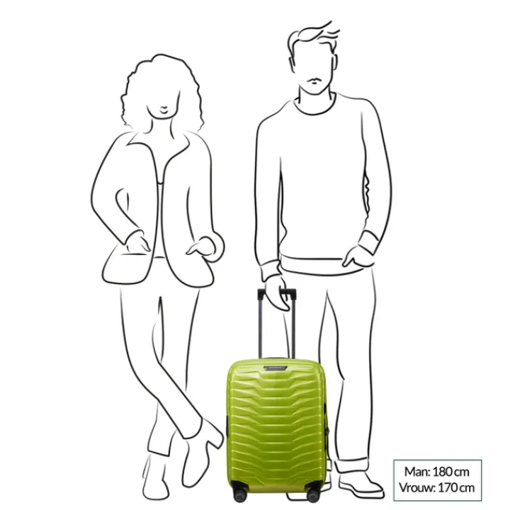 Transavia Trolleys|Ryanair Trolleys>Samsonite Proxis Spinner 55 Expandable lime