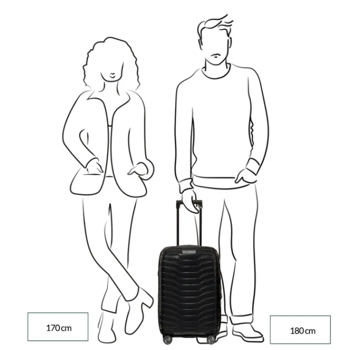 Transavia Trolleys|Klm Trolleys>Samsonite Proxis Spinner 55/20 Expandable Length 35Cm flame