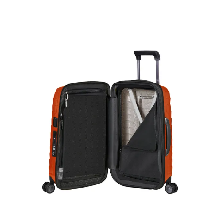Transavia Trolleys|Klm Trolleys>Samsonite Proxis Spinner 55/20 Expandable Length 35Cm flame